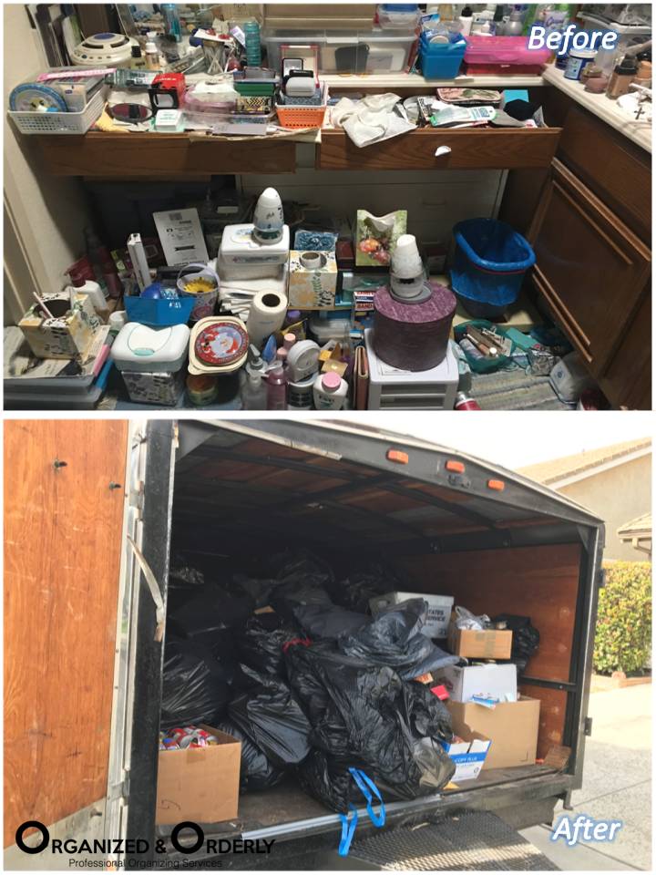 Purging trash after home organizers company cleans
