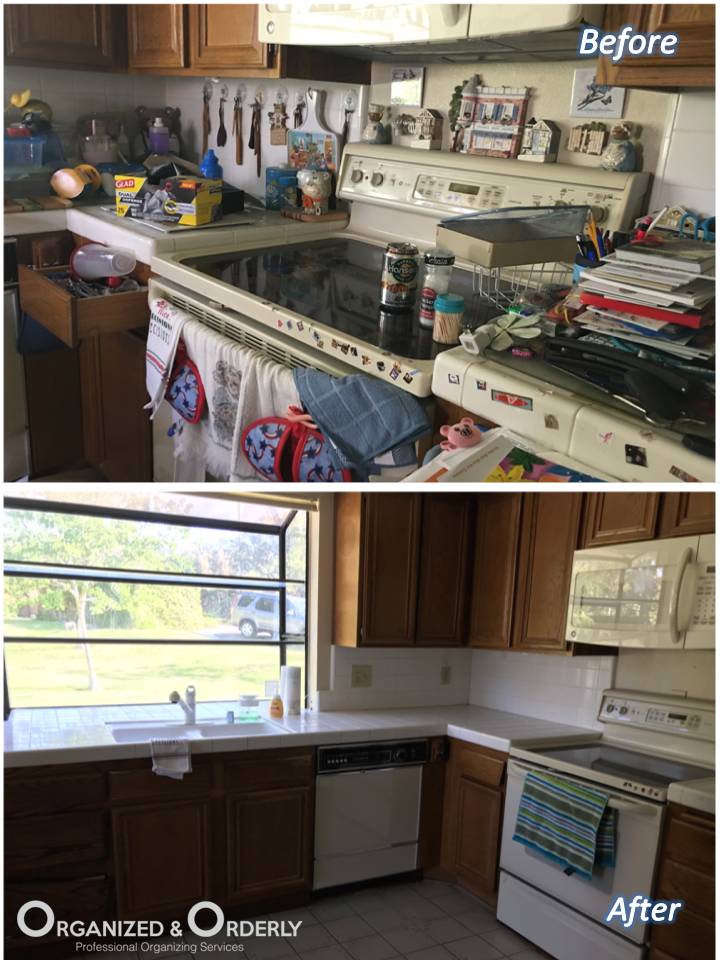 Kitchen home organization purging excess cleaning stove