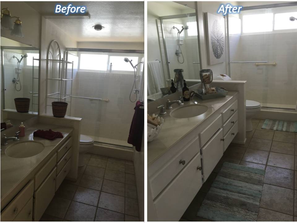 Bathroom Organization before and after