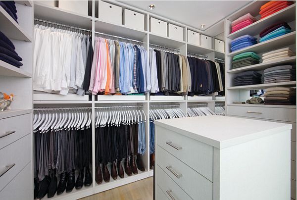 White Organized Master Closet