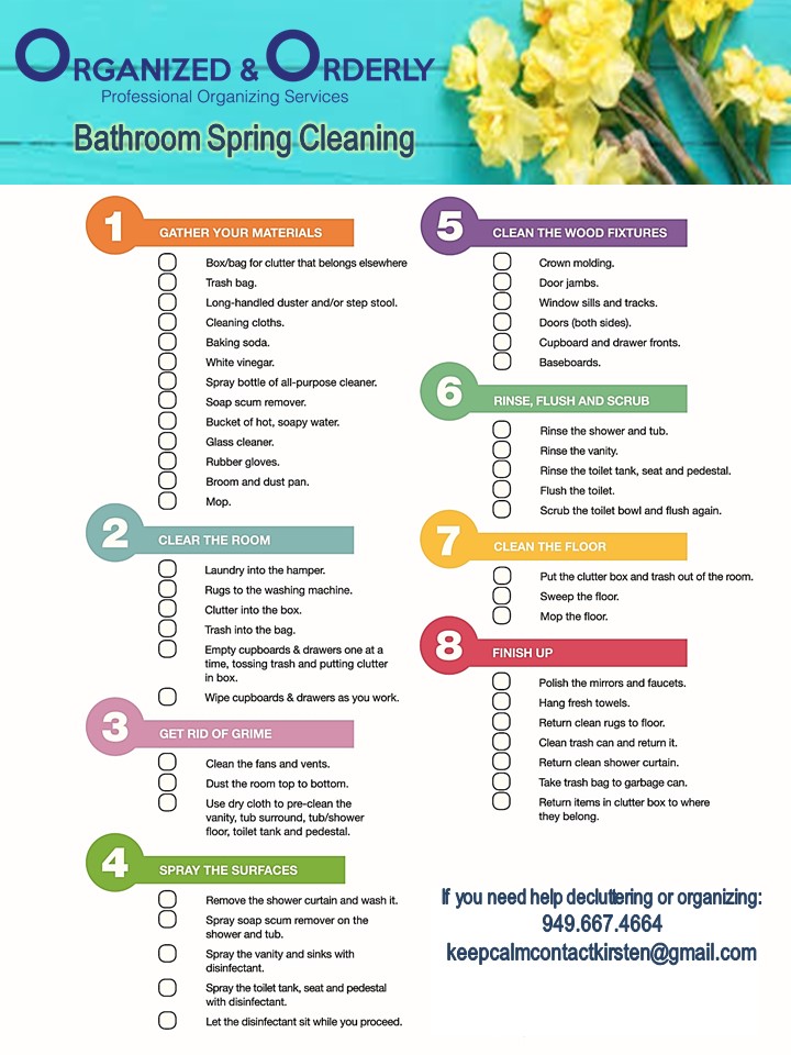 Organized and Orderly Bathroom Spring Cleaning Checklist