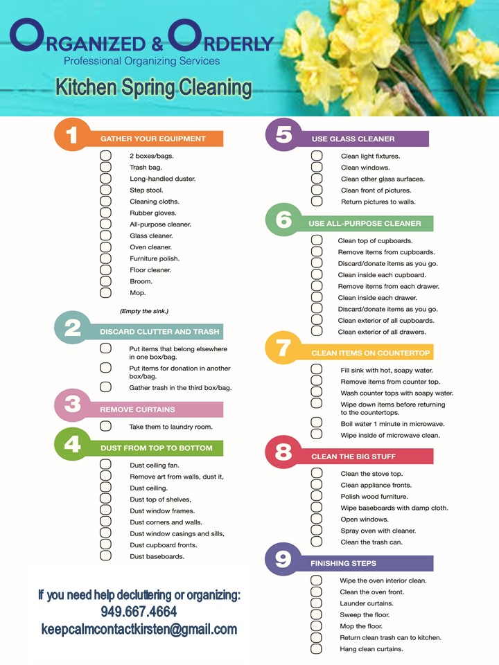 Organized and Orderly Kitchen Spring Cleaning Checklist